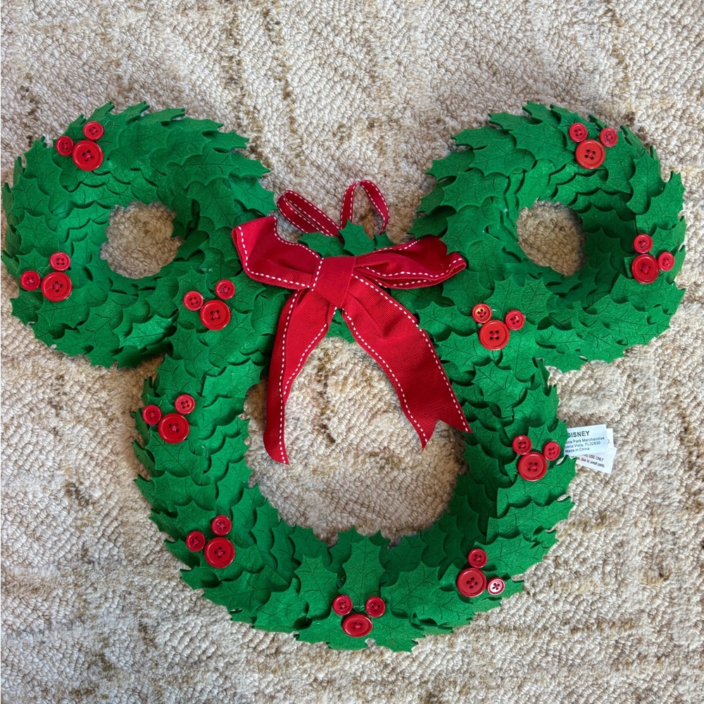 Disney Festive Green and Red Wreath